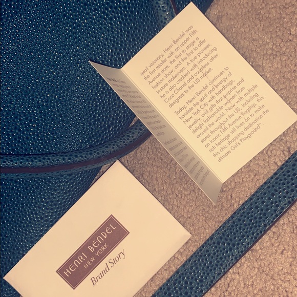 Henri Bendel CARLYLE SATCHEL-CAVIAR in color AQUA - Picture 8 of 8